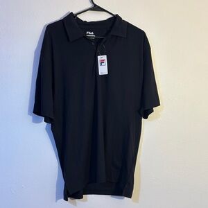 Fila Men's Large Classic Black Polo NWT